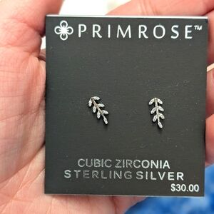 Sterling Silver Leaf Stud Earrings